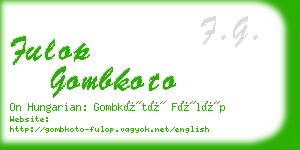 fulop gombkoto business card